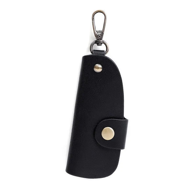 Genuine leather short car key case with multifunctional door in K108 brown colour