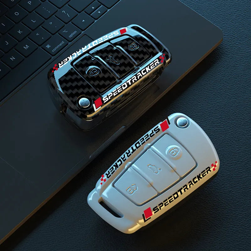 Carbon fibre style car key cover with reflective mirror for Japanese and South Korean automotive keys