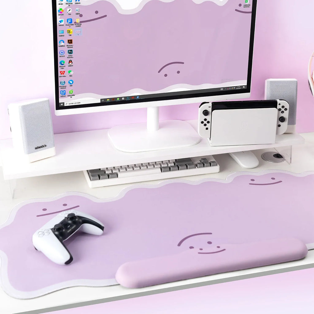 Extra large thickened e-sports mouse pad with lock edge and wrist rest 89x39cm cartoon anime