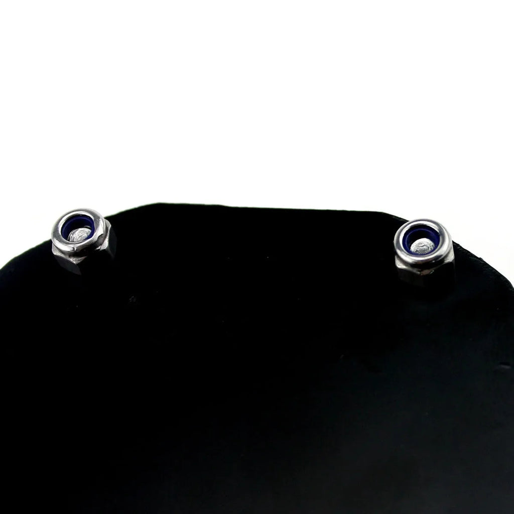 Black carbon fibre pattern motorcycle tax disc holder with anti-theft screws