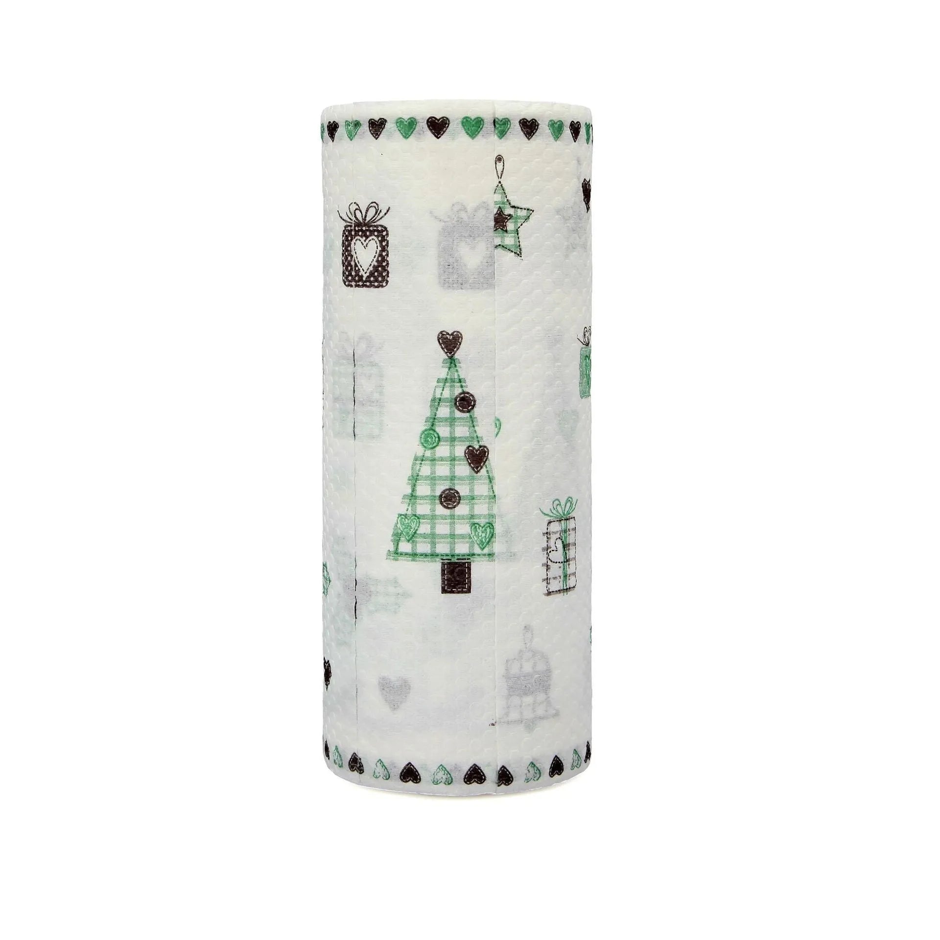 Roll of disposable non-woven rags 23x25cm in fawn colour with 50 sheets of wood pulp PP fabric