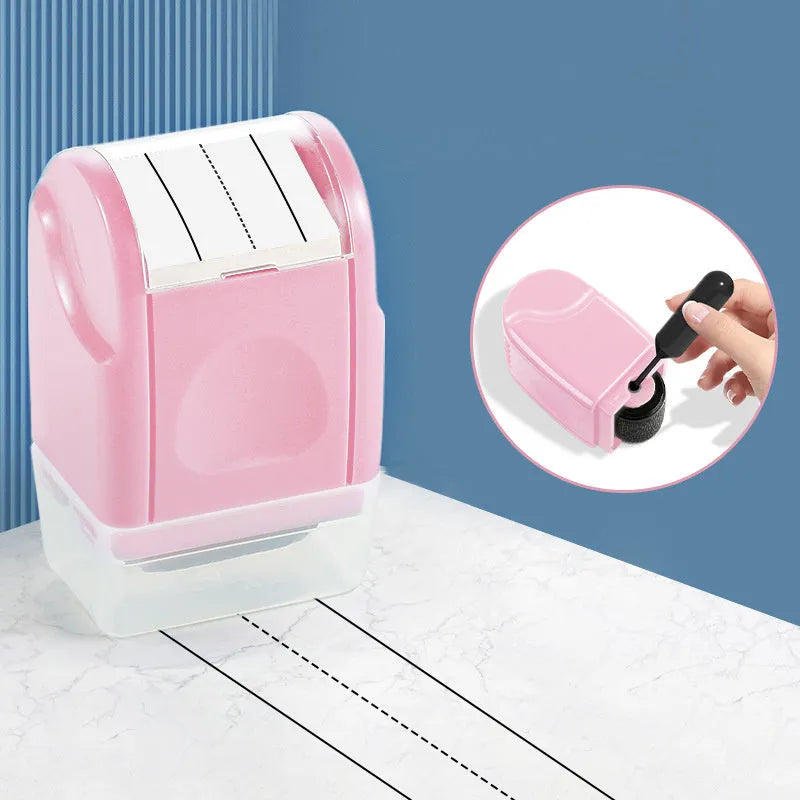 Plastic roller English line stamp in seven colours for teaching and learning