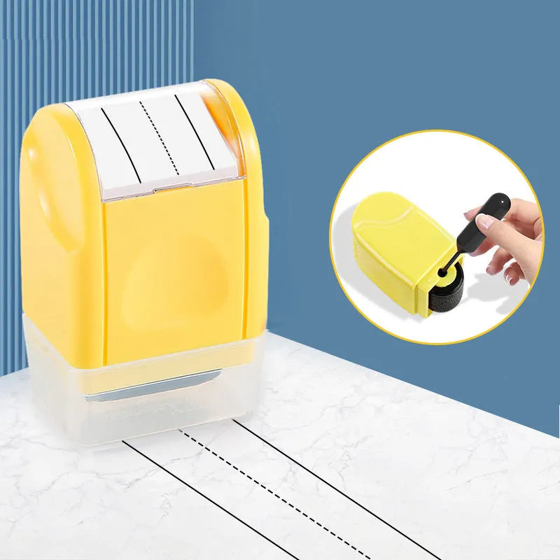 Plastic roller English line stamp in seven colours for teaching and learning