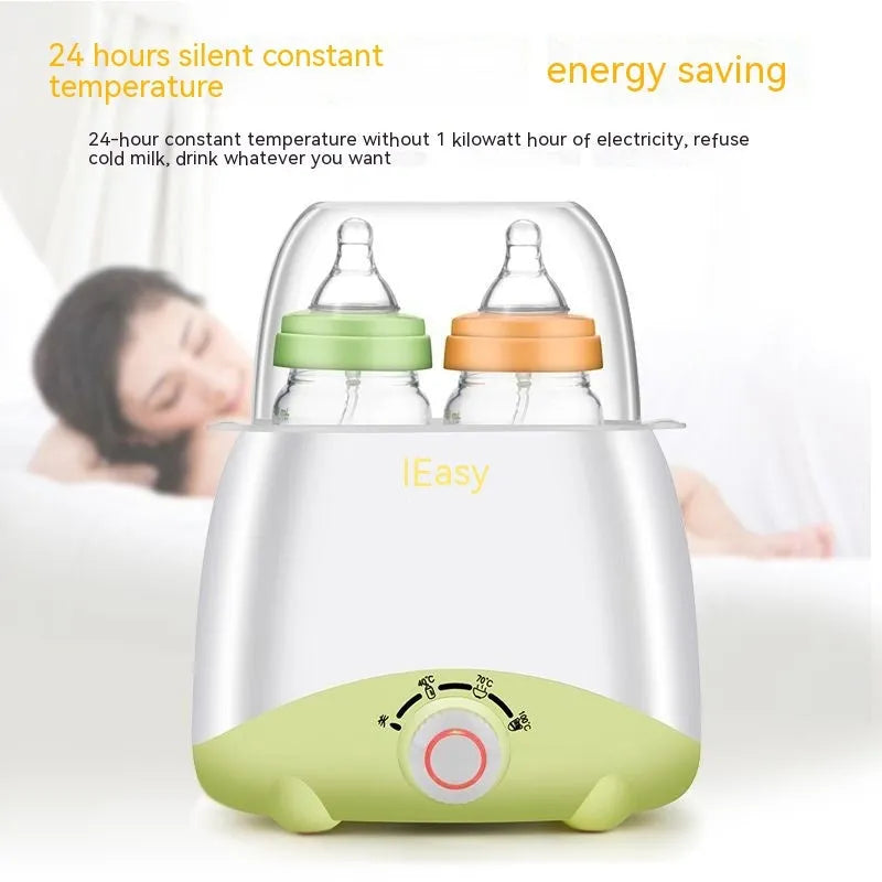 Tuyi Milk Warmer thermostatic double bottle baby bottle warmer in blue LCD model on countertop