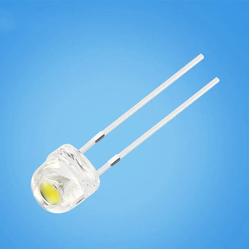 F5 straw hat white light LED lamp bead with 120 degree luminous angle and CRI 70-80