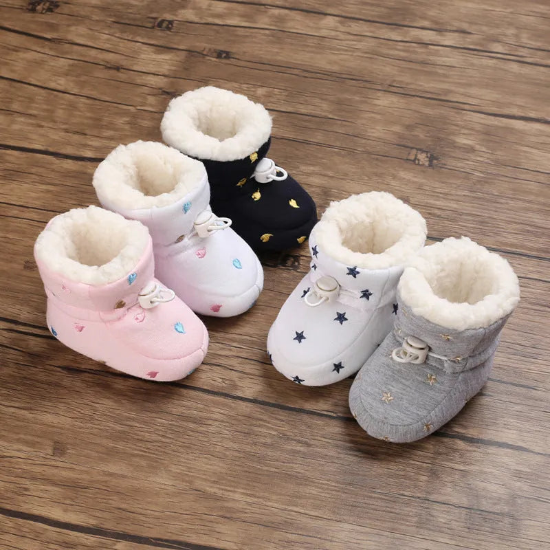 Baby autumn winter cotton cloth shoes non-slip warm thickened tall crown mid-calf socks style