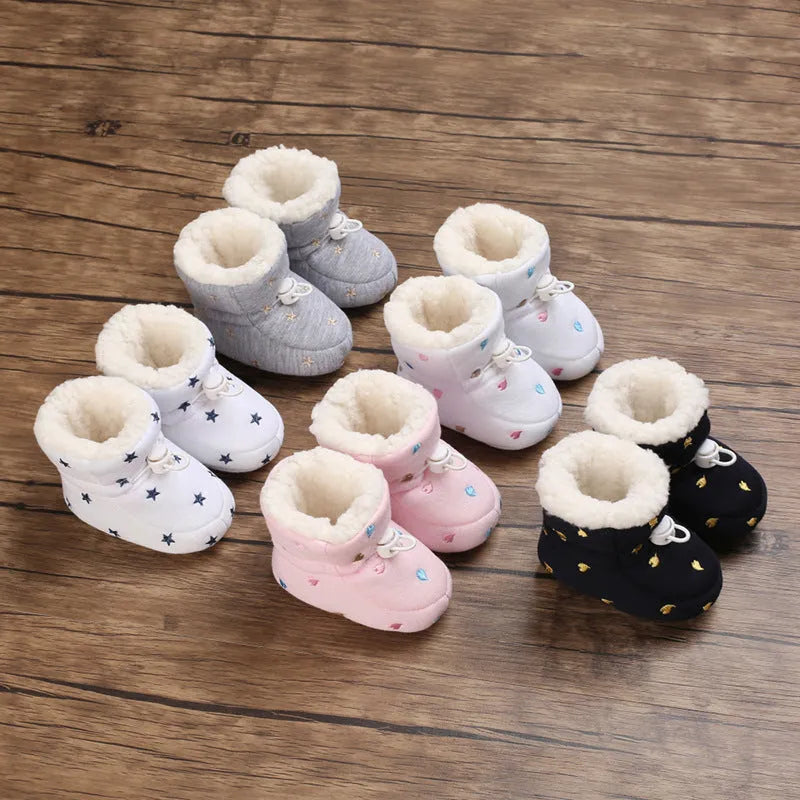 Baby autumn winter cotton cloth shoes non-slip warm thickened tall crown mid-calf socks style