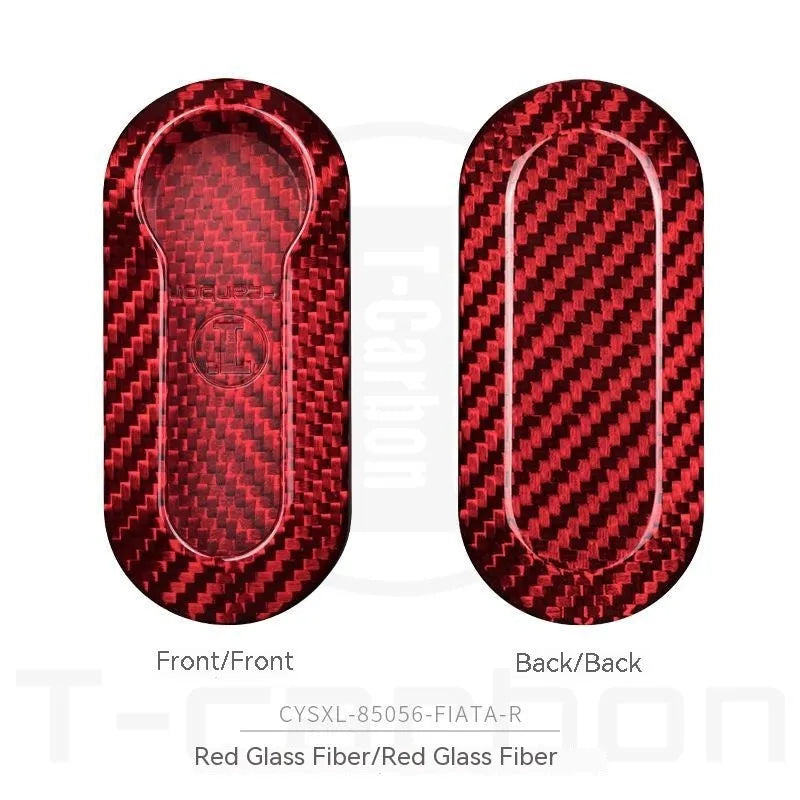 Xiaomi car key replacement shell in carbon fibre black, glass fibre red, and glass fibre silver-black finishes.