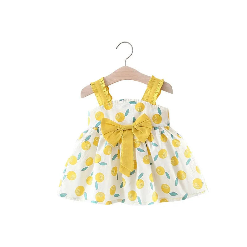 Baby girl thin princess dress in pink cotton sleeveless size 100cm