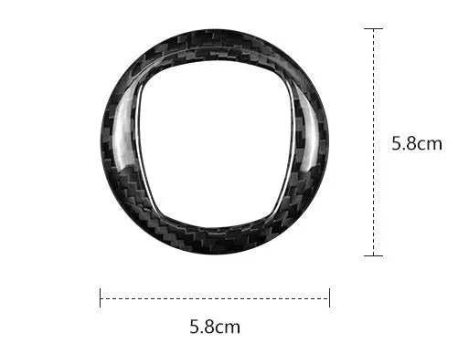 Real dry carbon carbon fibre steering wheel decorative sticker frame in black and red colour options.