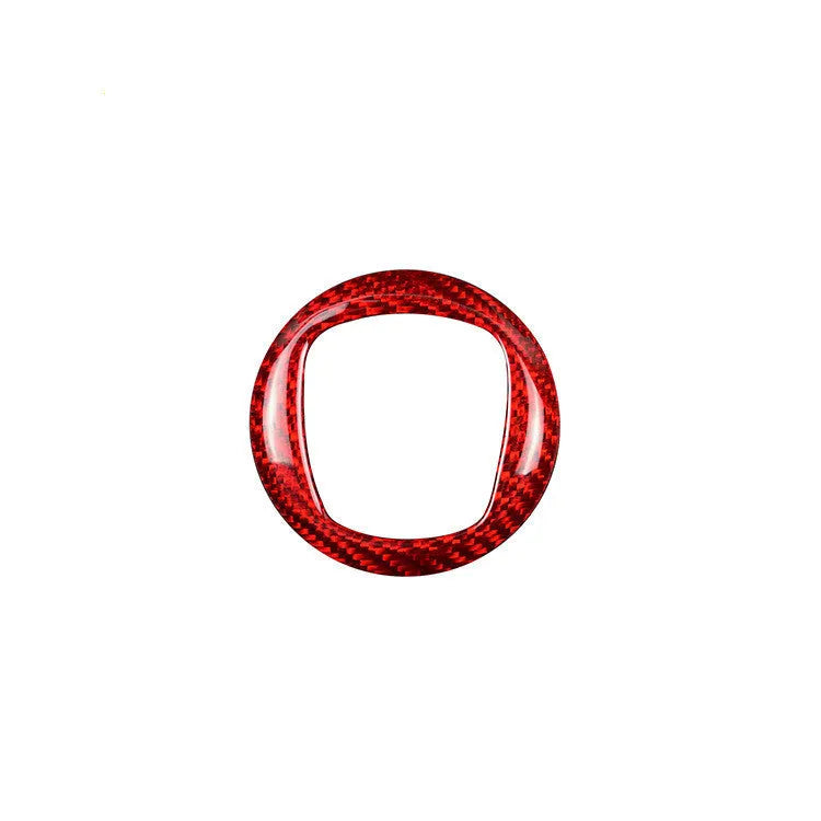 Real dry carbon carbon fibre steering wheel decorative sticker frame in black and red colour options.