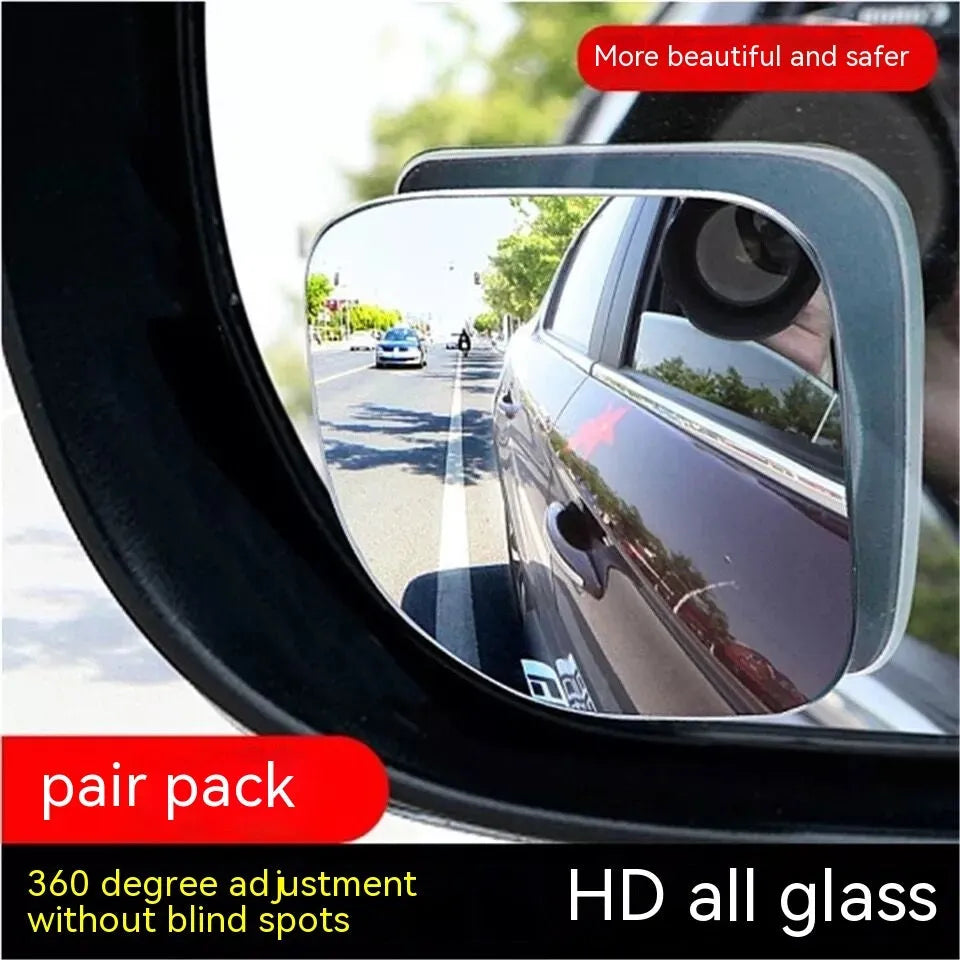 White car rearview mirror with 360-degree adjustment and no-edge glass construction