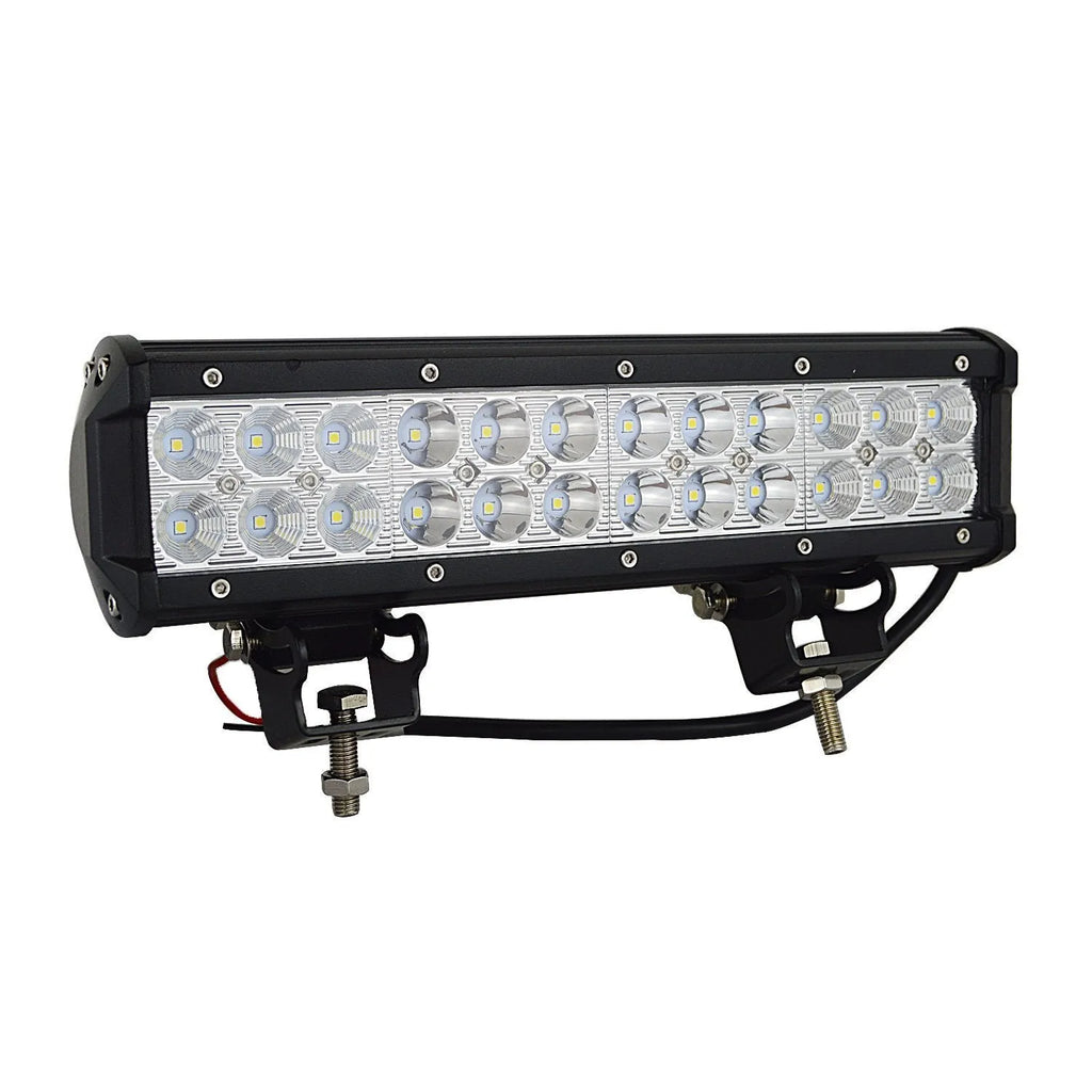 Black aluminium alloy 72W double row LED roof light bar for off-road vehicles
