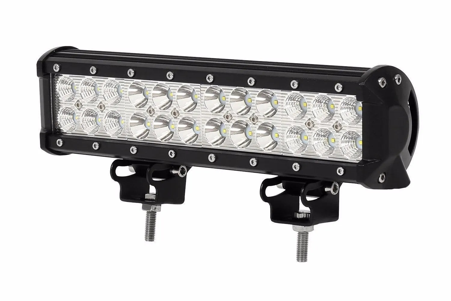 Black aluminium alloy 72W double row LED roof light bar for off-road vehicles