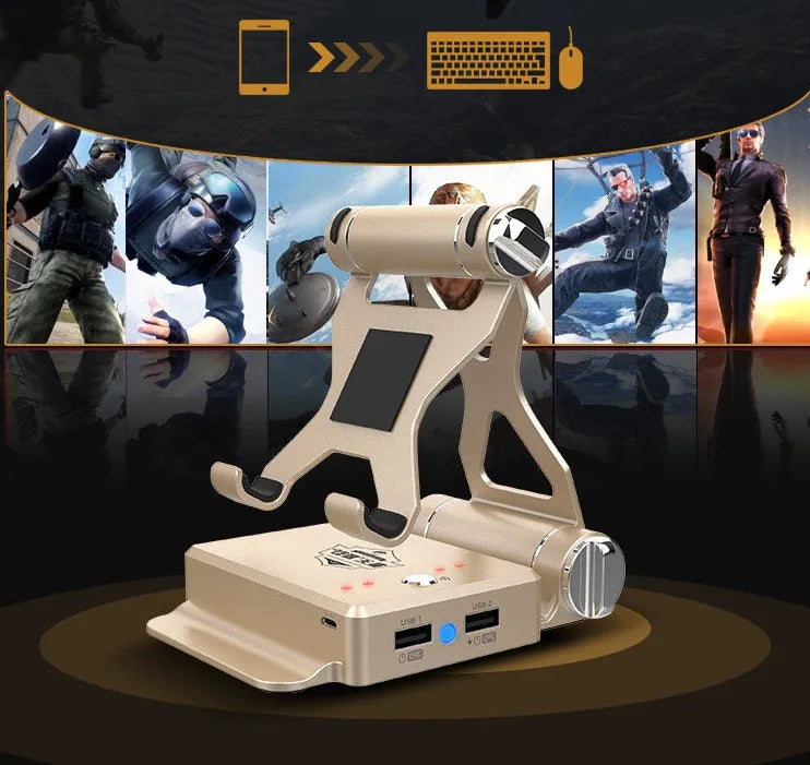 GameSir-X1 Eat Chicken Throne mobile game controller in gold or silvery colour