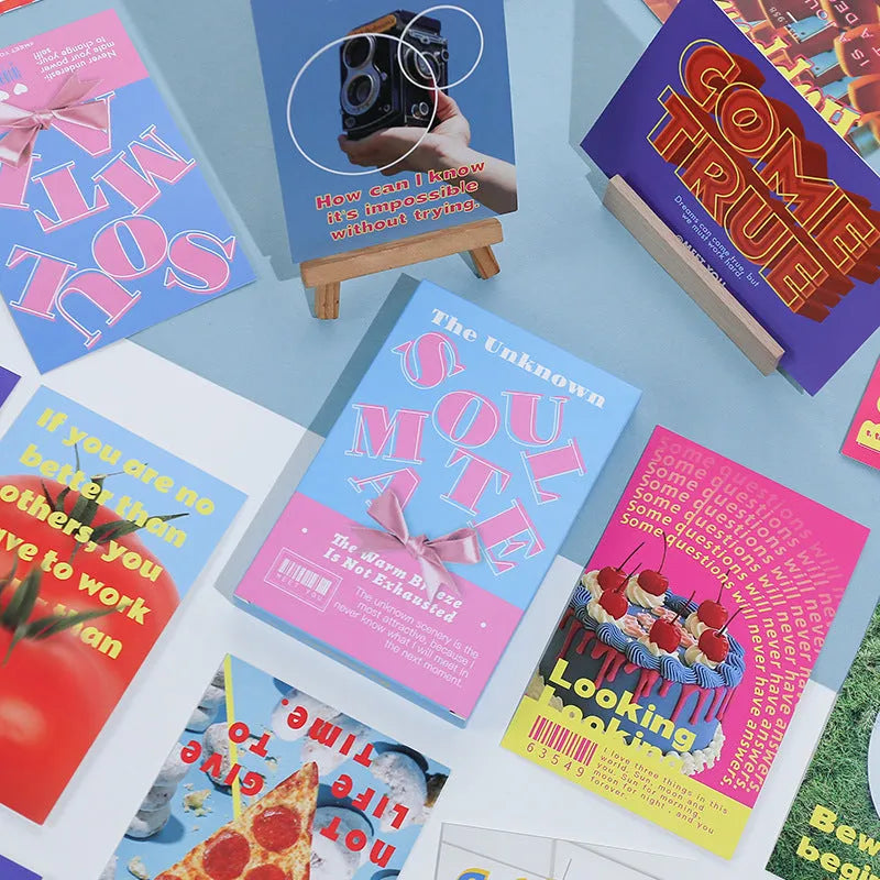 Two simple fresh style printed postcard designs for gift messages and blessings.