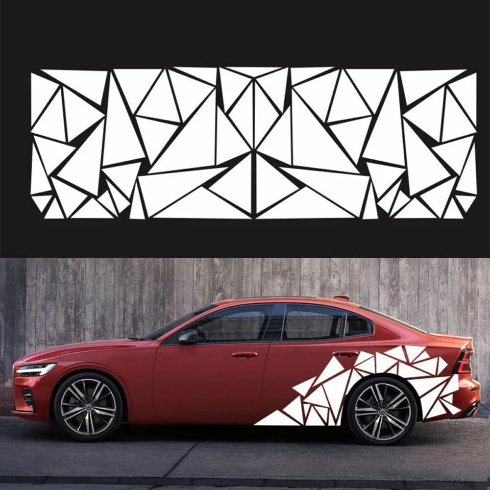 200 cm geometric car decoration sticker sheet for waistline and rear wheel modification in five colours