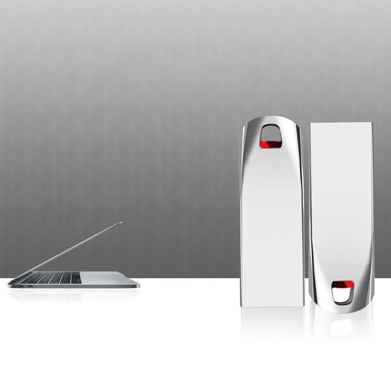 Metal USB flash drive with large capacity options from 32GB to 2TB and USB 2.0 interface