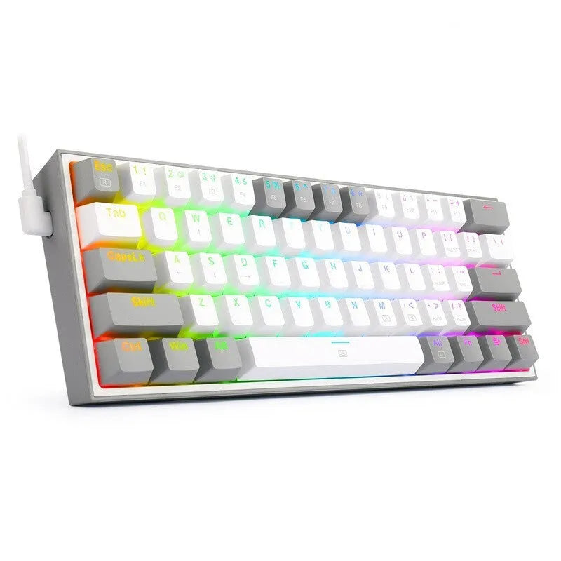 Fizzgear K617 white pink RGB mechanical keyboard with dual keycaps and multimedia controls