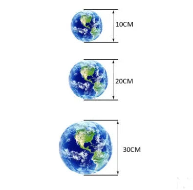 Glow in the dark 3D Earth wall sticker showing luminous planetary design on wall surface