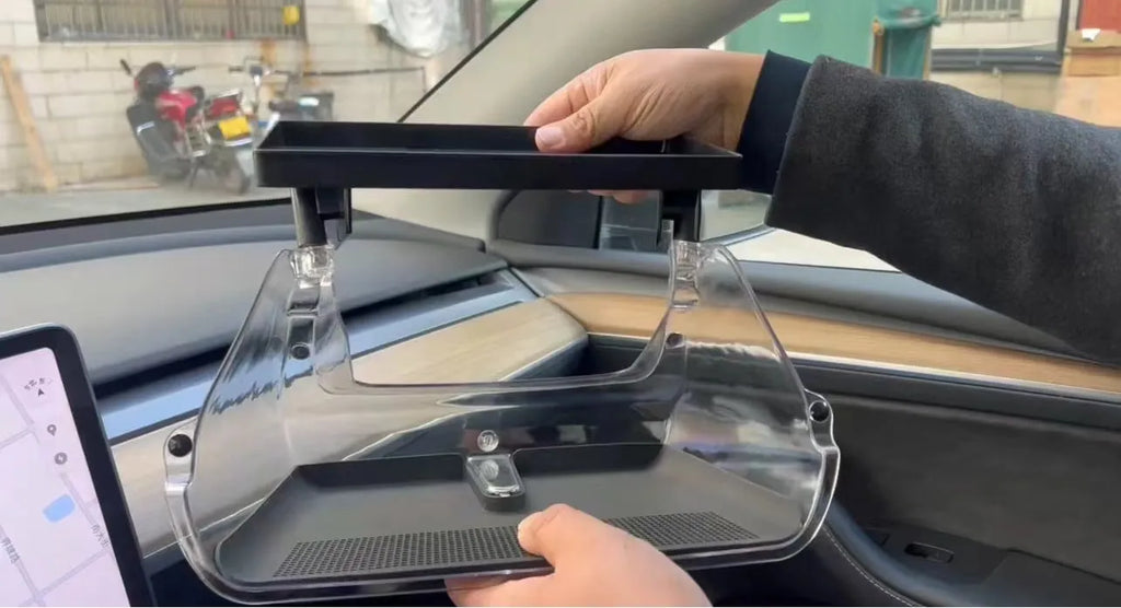 Black ABS plastic storage box for Tesla Model 3 and Y centre console with napkin box
