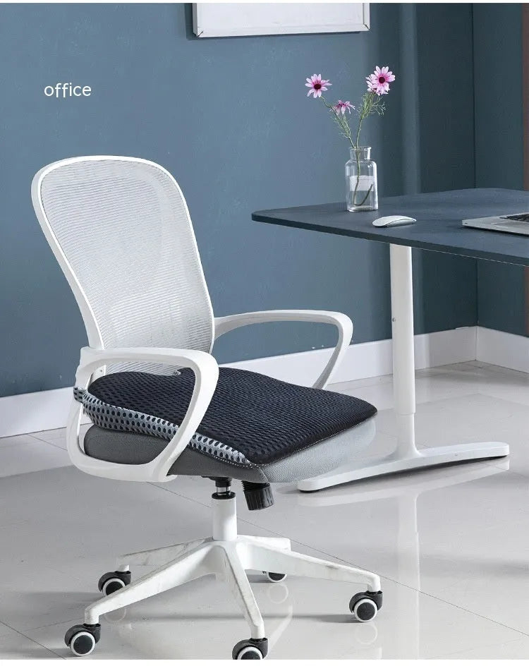 Memory foam seat cushion with fixed strap in regular size on car seat