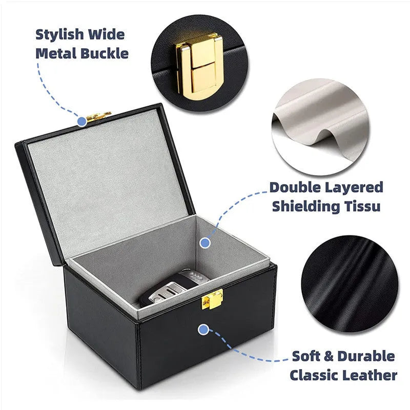 RFID shielding box and key case set with carbon fibre anti-THEFT construction