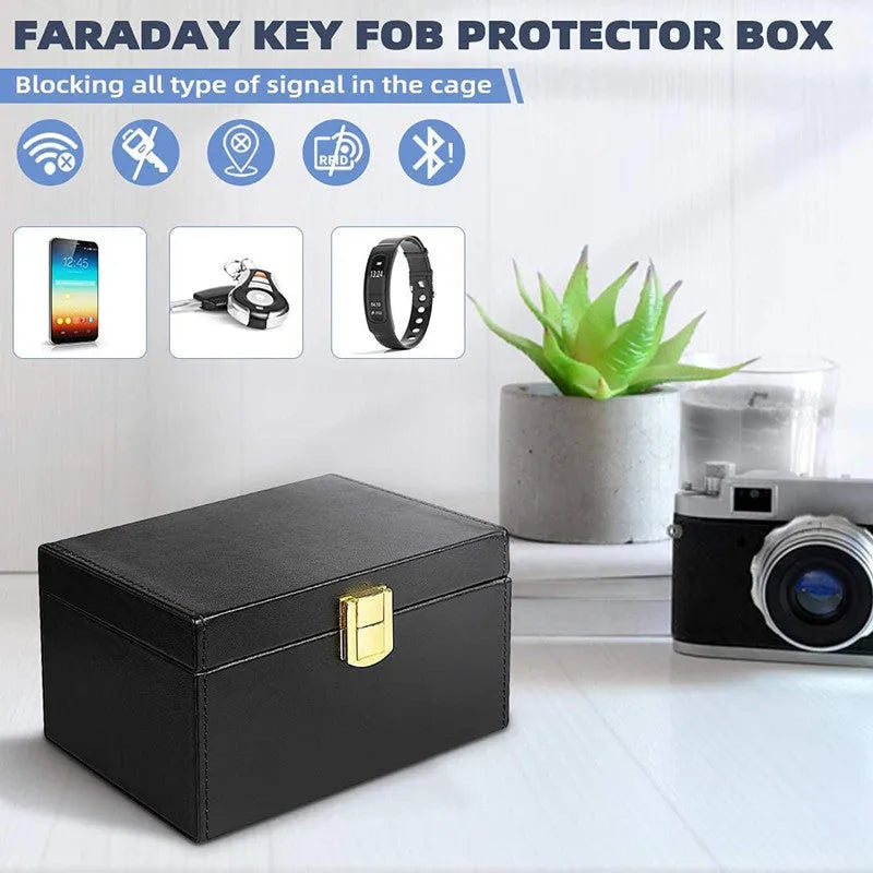 RFID shielding box and key case set with carbon fibre anti-THEFT construction