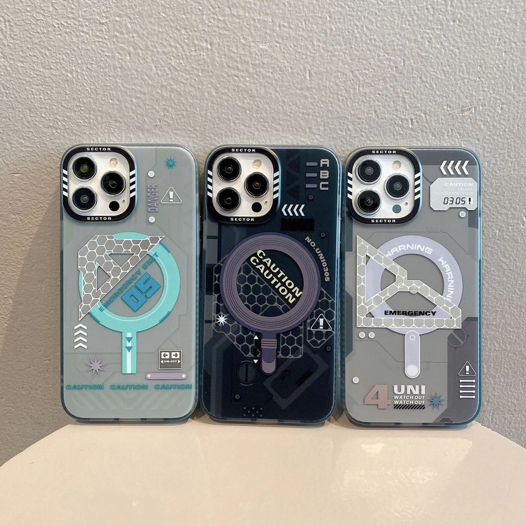 Magnetic frosted iPhone case for 15 Pro Max in black, grey, and light greenish blue with PC anti-fingerprint cover