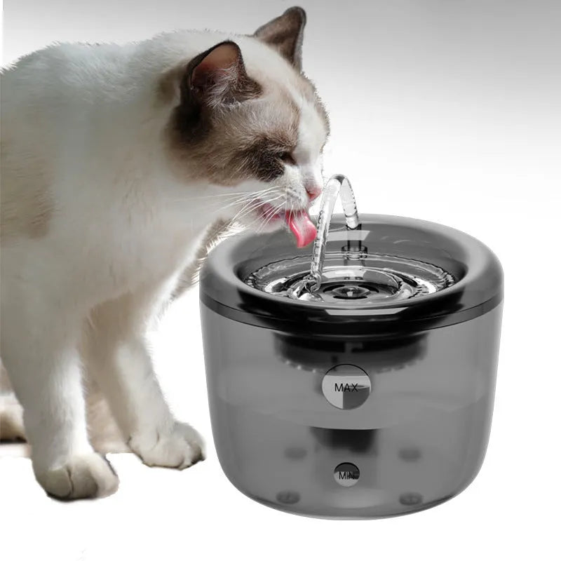 Automatic circulating pet water fountain for dogs and cats, USB powered, in gray or green, large capacity water feeder