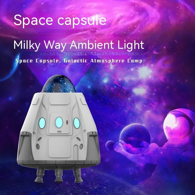 White space capsule Bluetooth remote control ambience light projecting Northern Lights starry sky effect