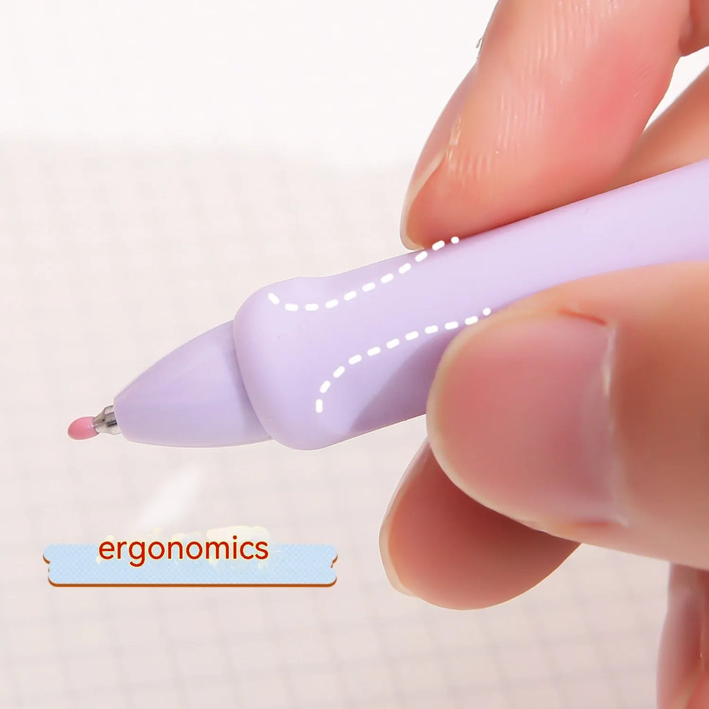 Macaron coloured press gel pen with 0.5mm tip in smoked brown, smoked powder, and smoked white refill options.