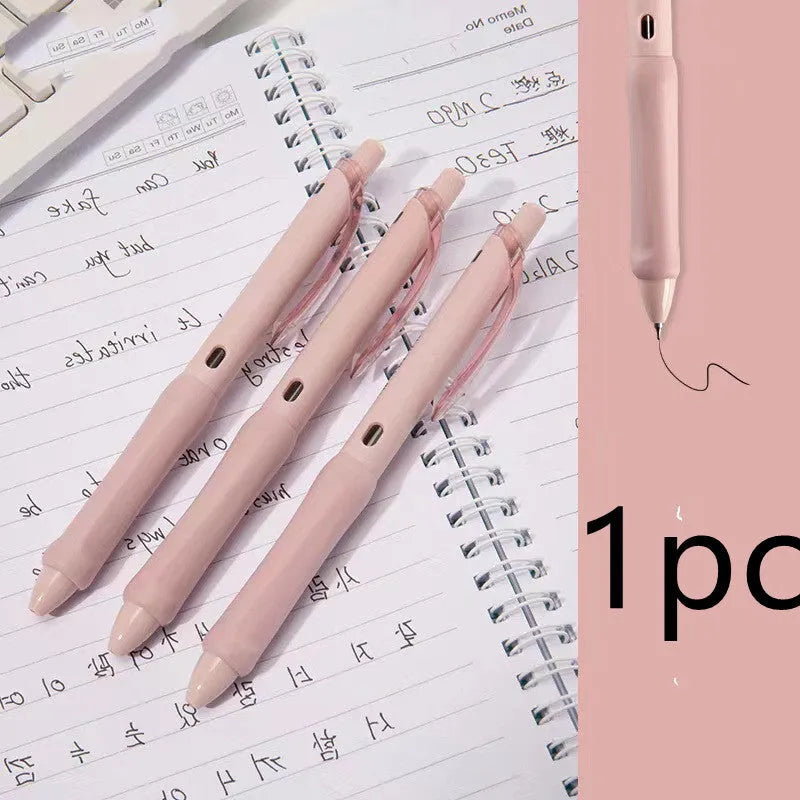 Macaron coloured press gel pen with 0.5mm tip in smoked brown, smoked powder, and smoked white refill options.