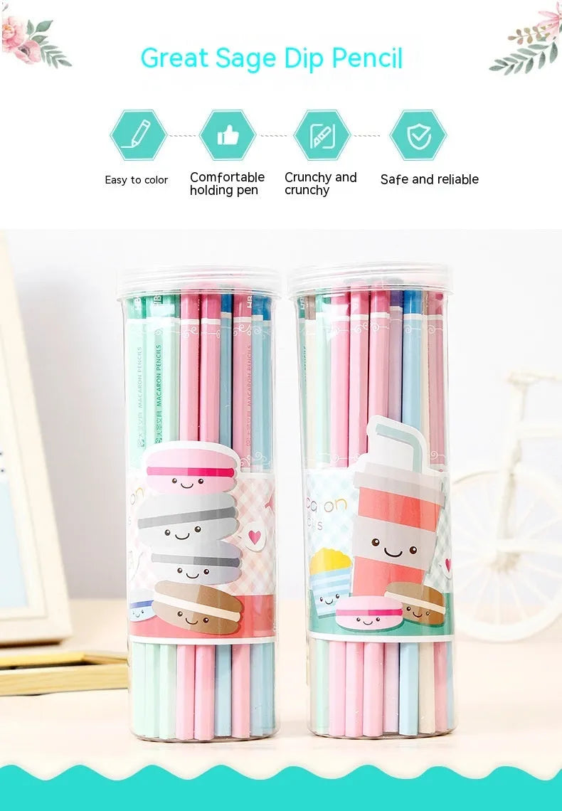 Basswood high-end thermal transfer pencil with six-angle rod design, barrel of 50 pencils.