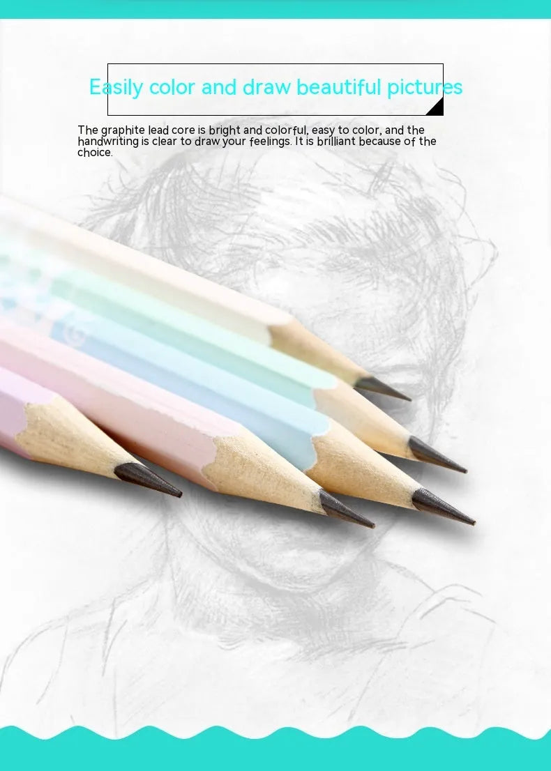 Basswood high-end thermal transfer pencil with six-angle rod design, barrel of 50 pencils.