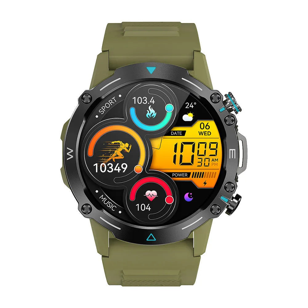 M42 smart watch with large AMOLED screen in black, sports IP68 waterproof design