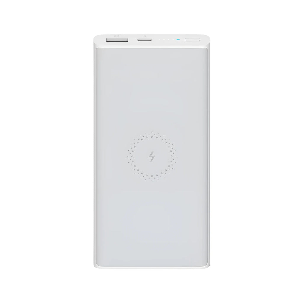 Black and white large capacity 10000 mAh power bank with USB Type-C port.