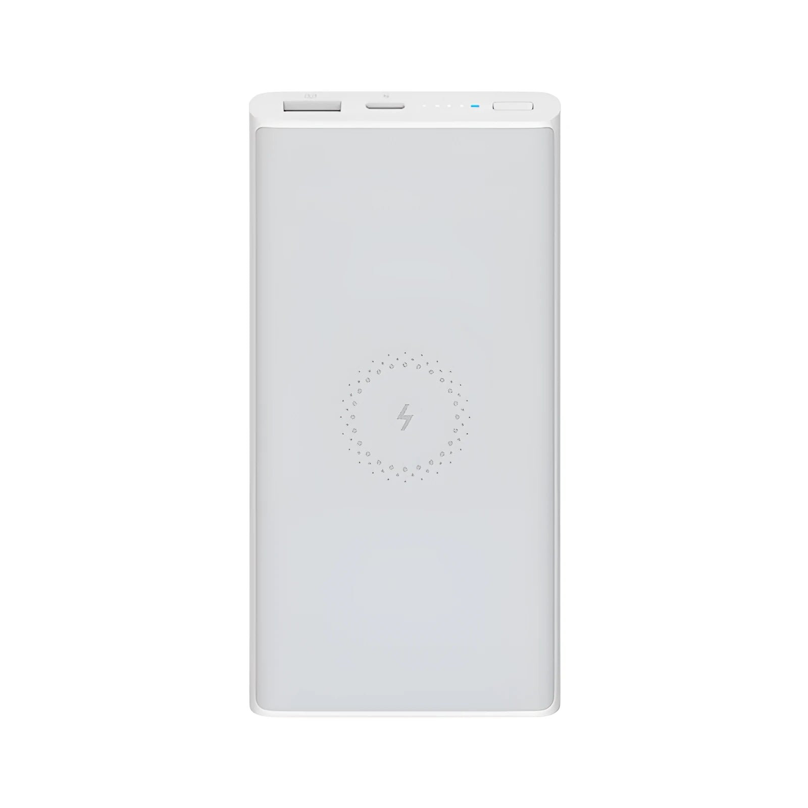 Black and white large capacity 10000 mAh power bank with USB Type-C port.