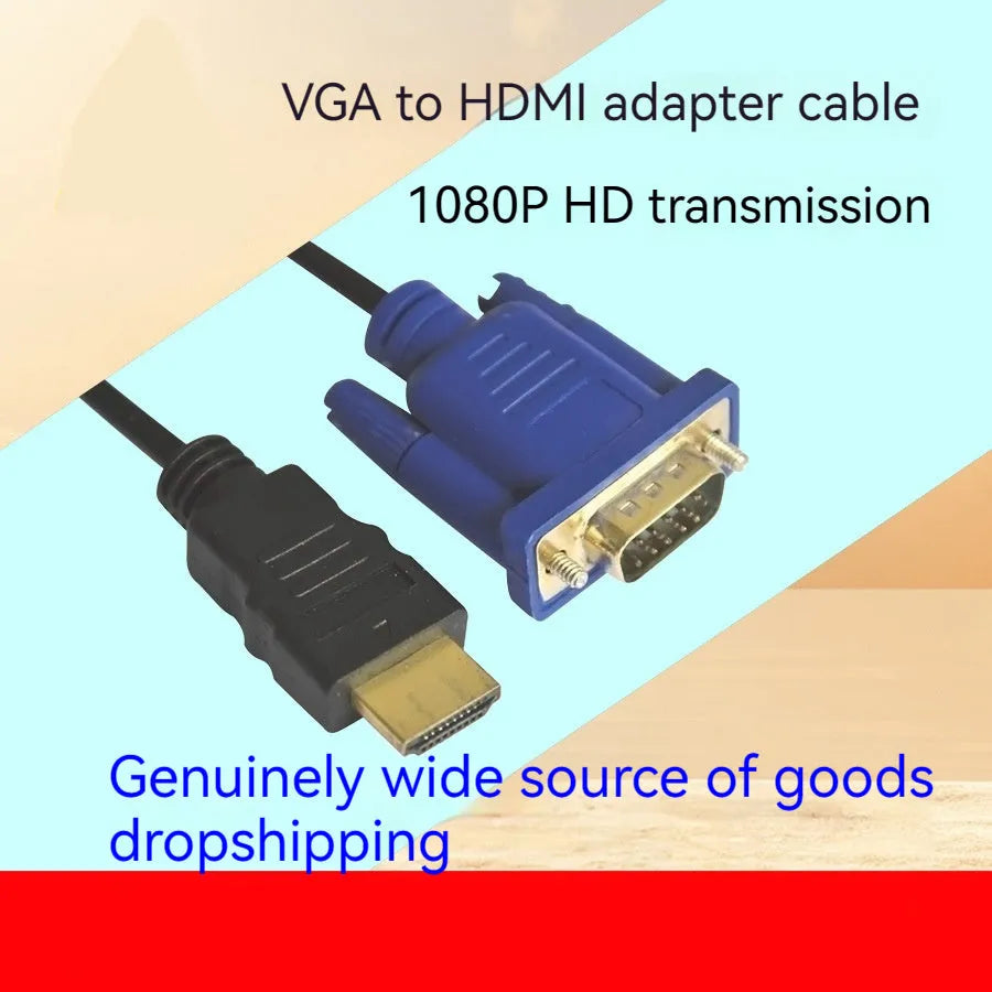 HDMI to VGA HD conversion cable with copper clad steel core for 1080p 60Hz smooth video