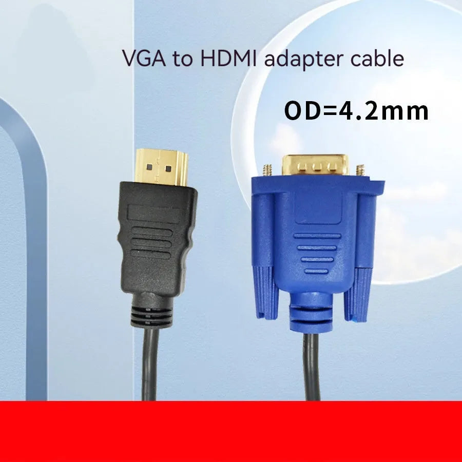 HDMI to VGA HD conversion cable with copper clad steel core for 1080p 60Hz smooth video