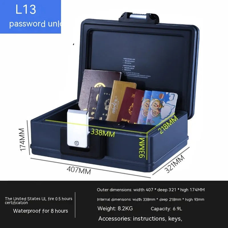 L12 Mechanical 6500G portable safe box with combination lock for cash and document security