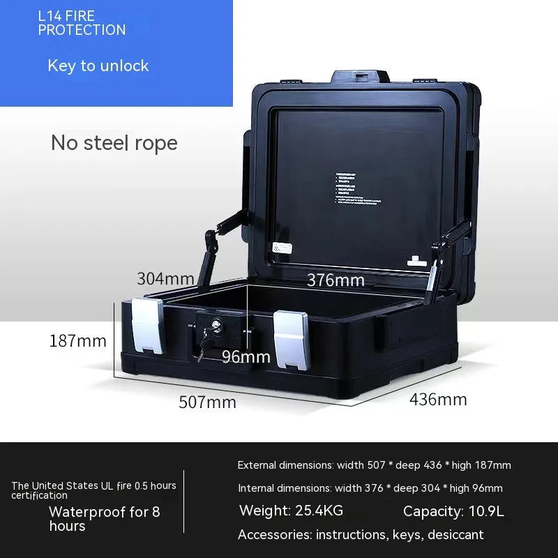 L12 Mechanical 6500G portable safe box with combination lock for cash and document security