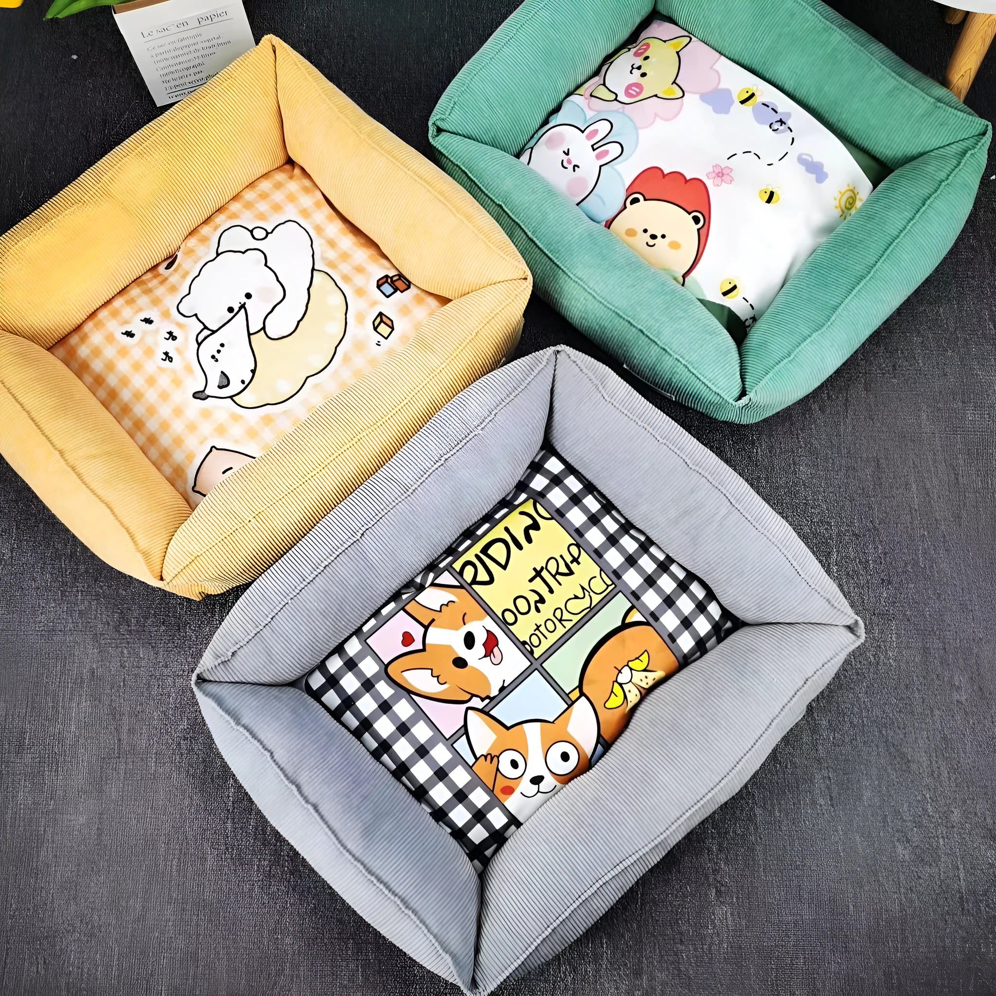 Light blue soft cloth pet winter nest for dogs and cats, showing plush velvet interior.
