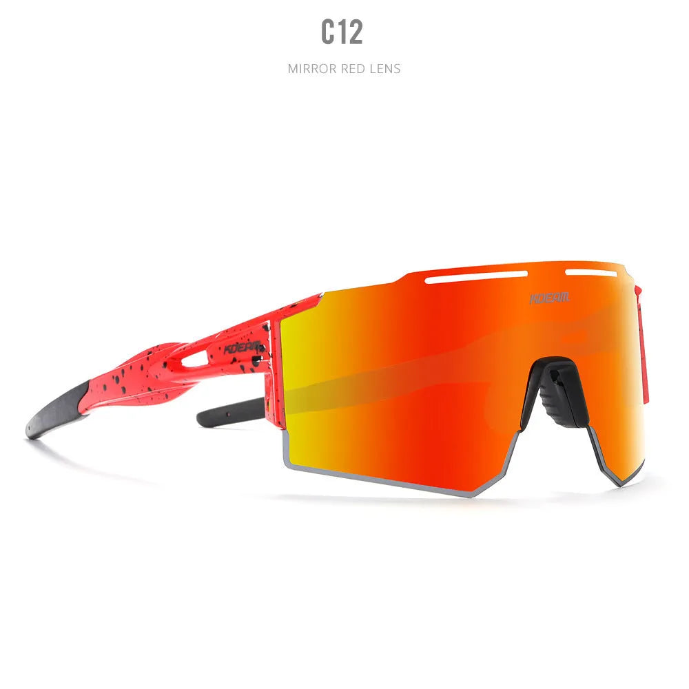 Polarised frameless cycling sunglasses with TR90 frame in multiple colour options for sports use