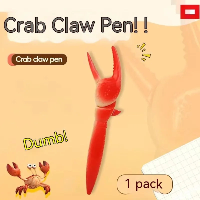Crab ballpoint pen with pressing can clip mechanism and crab design