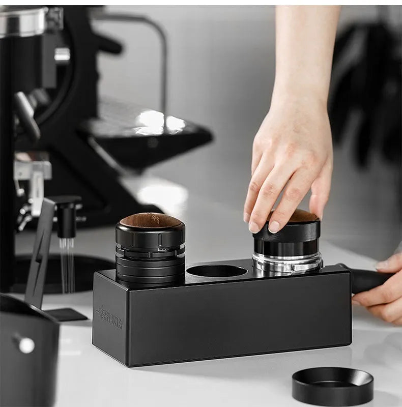 Multifunctional ABS coffee grounds box and handle bracket with portafilter for 51-58mm universal fit