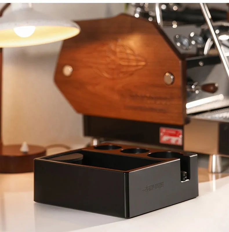 Multifunctional ABS coffee grounds box and handle bracket with portafilter for 51-58mm universal fit