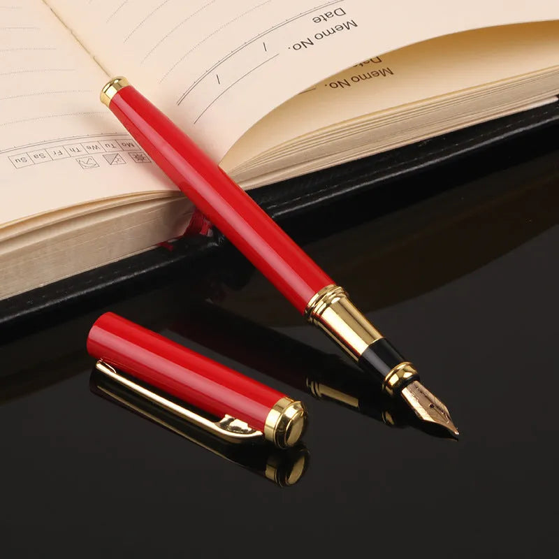 Red and black metal ballpoint pens with 0.5mm Iridium tips for business and student writing