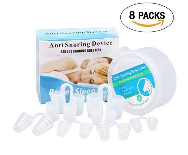 Milky white food-grade silicone anti-snoring nose clip in S, M or L size for nasal use