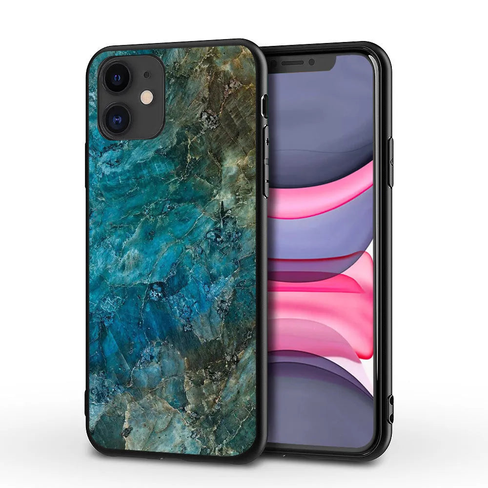 Marble pattern back cover case for iPhone models 5 through 11 Pro Max.